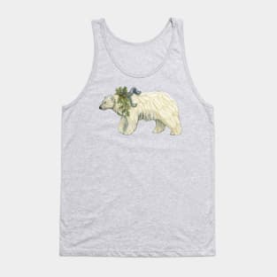 Winter Bear, White Tank Top